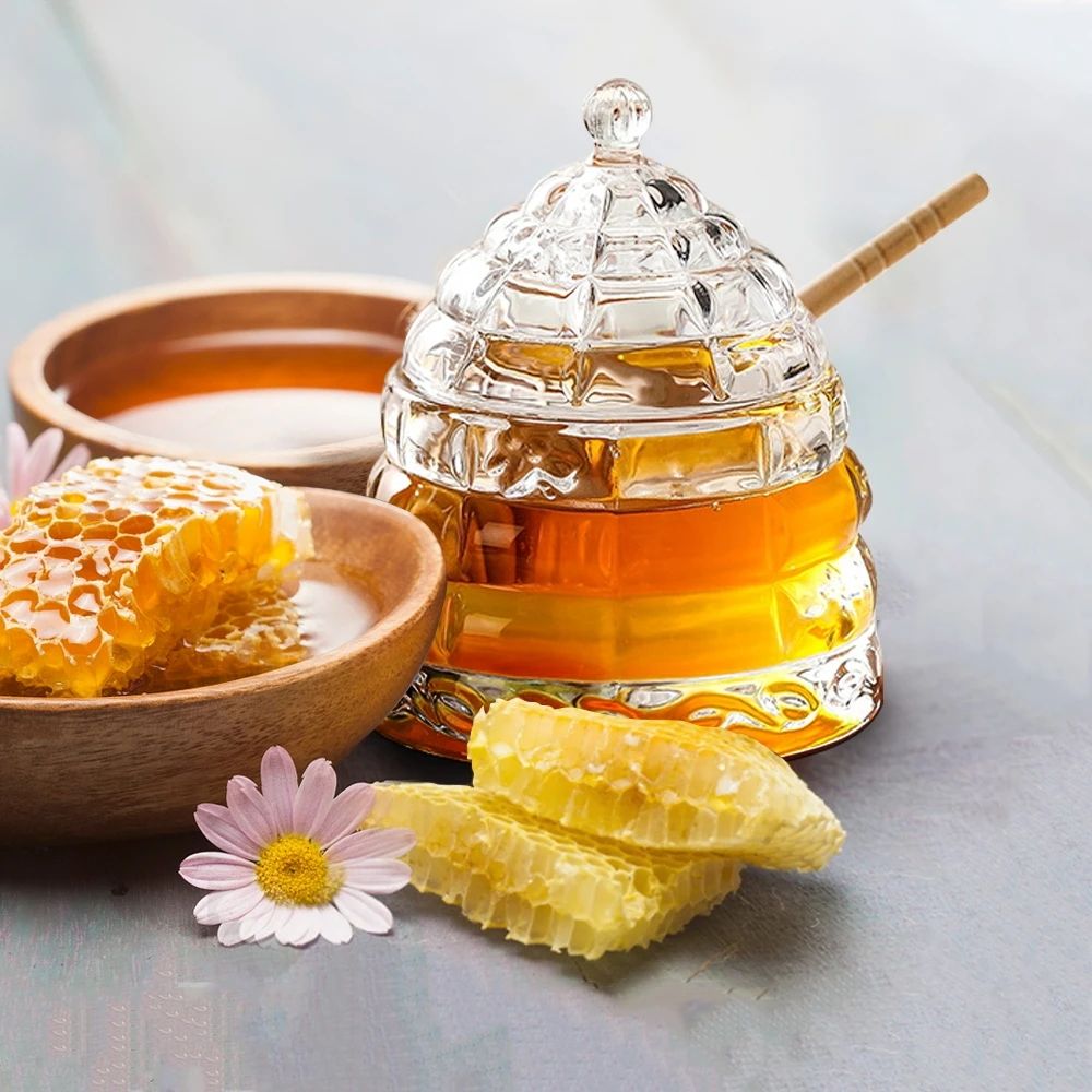 honey jar with dipper honey jar with dipper