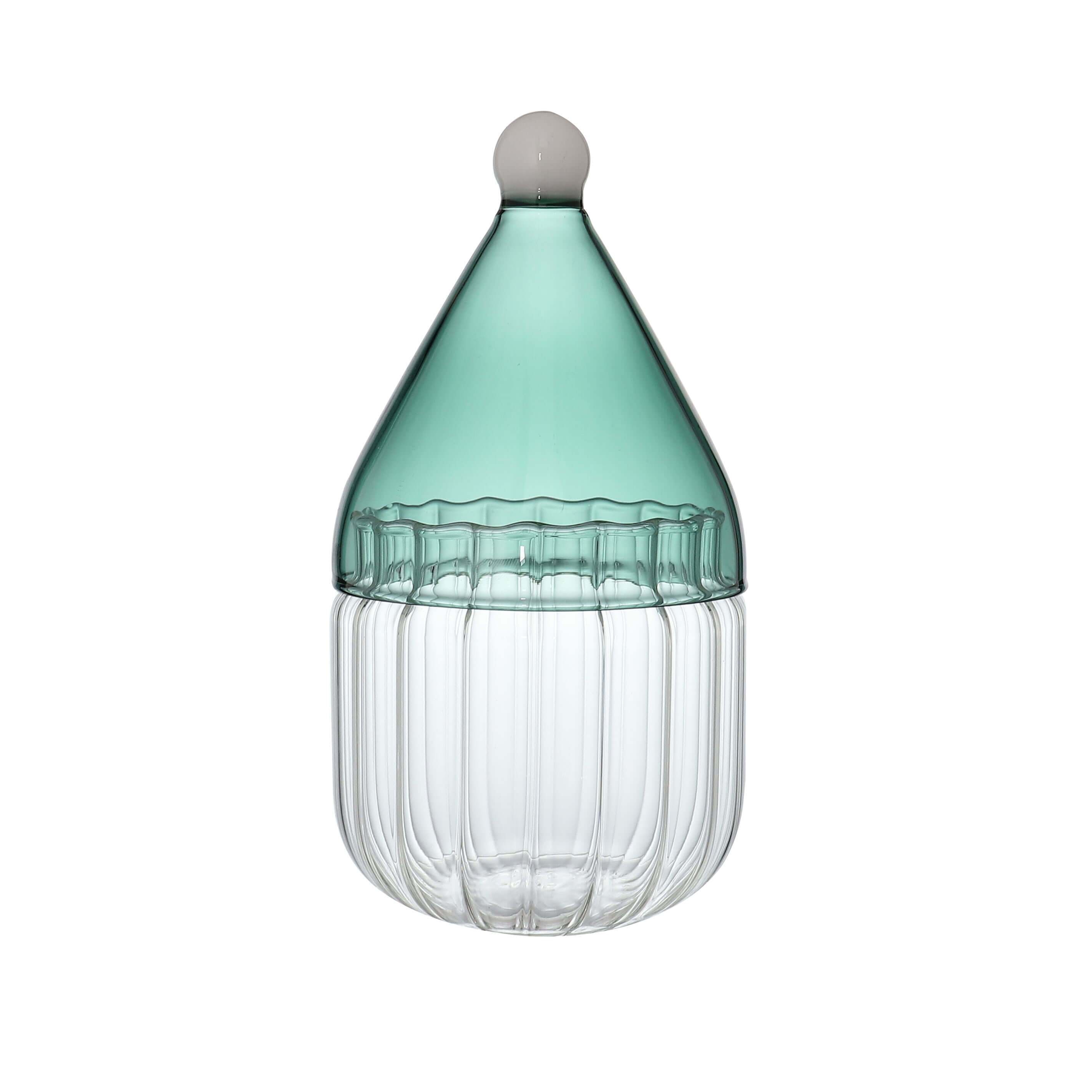 Coloured Cartoon Glass Food Snack Storage Canisters With Glass Cover