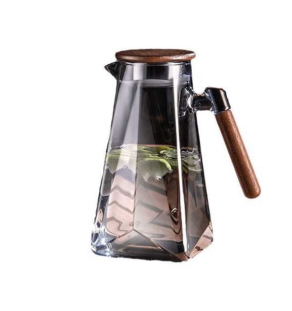Modern Large Heat Resistant Glass Pitcher With Lid