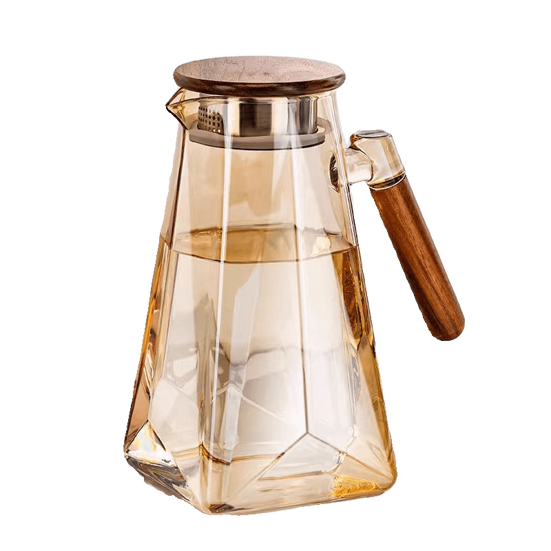 Modern Large Heat Resistant Glass Pitcher With Lid