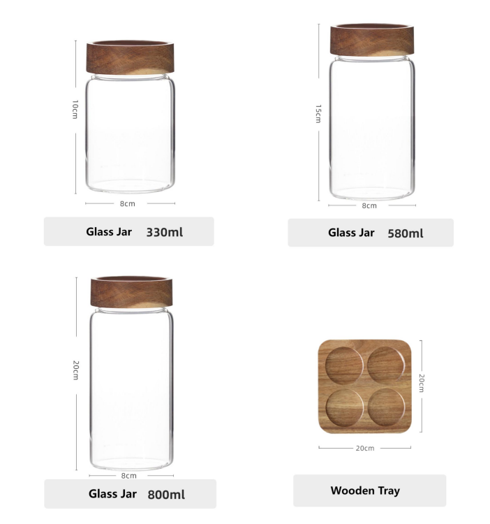 glass storage jar set