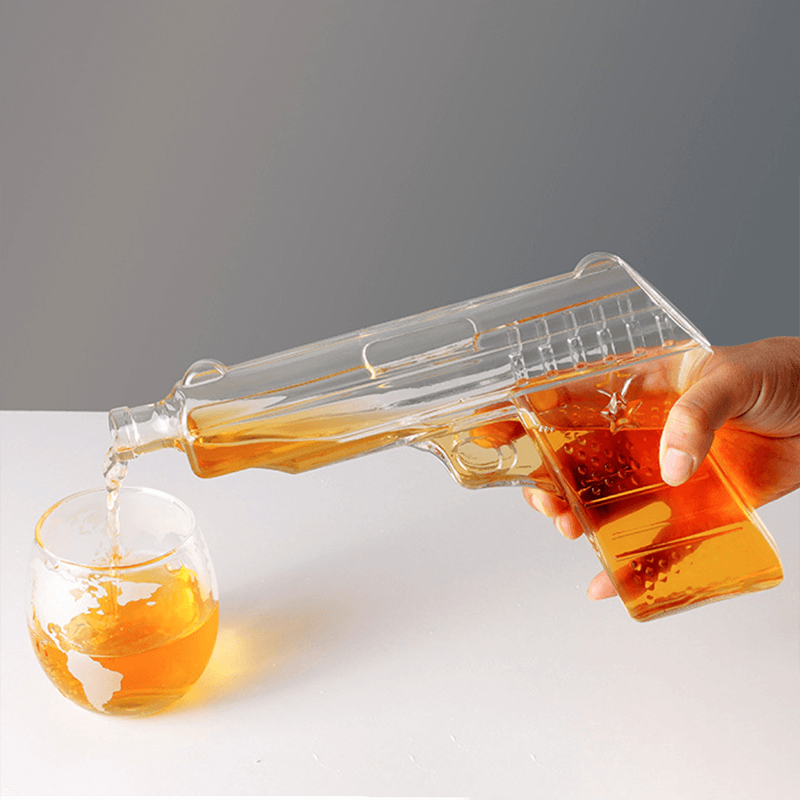 Small Glass Airtight Cool Gun Whiskey Wine Decanter