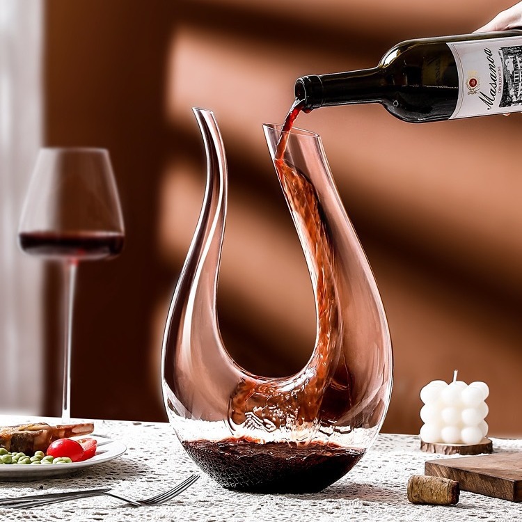 Swan Crystal Glass Wine Decanter Whiskey Set