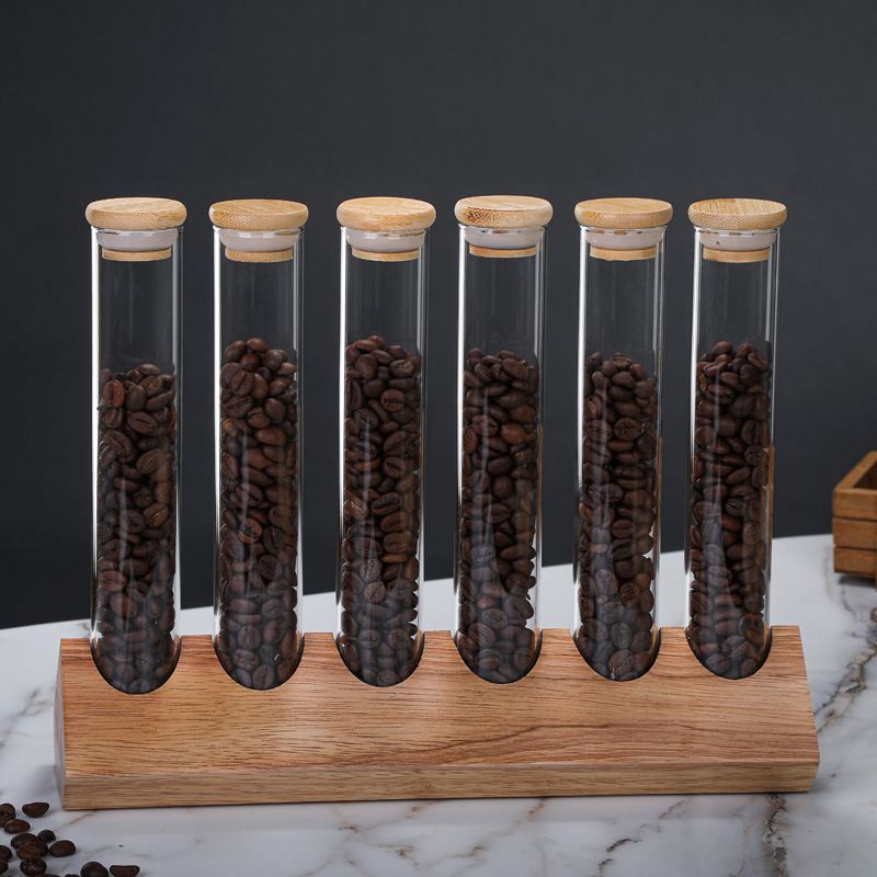 Air Tight Tall 3 Pieces Glass Storage Jars Set With Lids For Sugar Coffee Bean Display