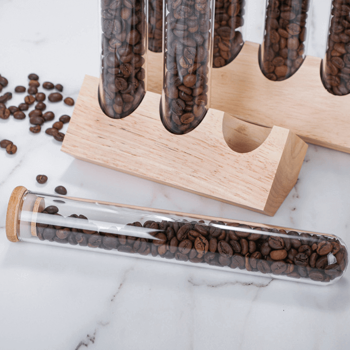 Air Tight Tall 3 Pieces Glass Storage Jars Set With Lids For Sugar Coffee Bean Display