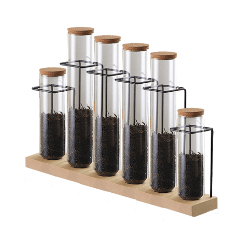 Airtight Tall Glass Storage Display Jar With Metal Support