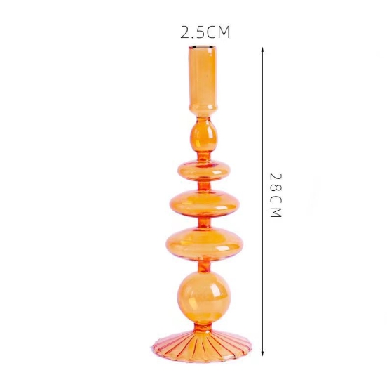 coloured amber decorative glass candle tea light holders