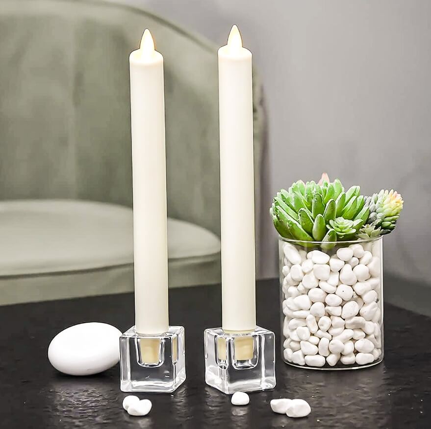 bubble glass cylinder candle holders taper