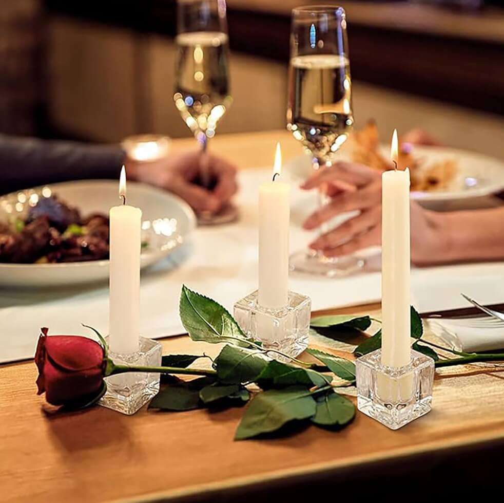 bubble glass cylinder candle holders taper