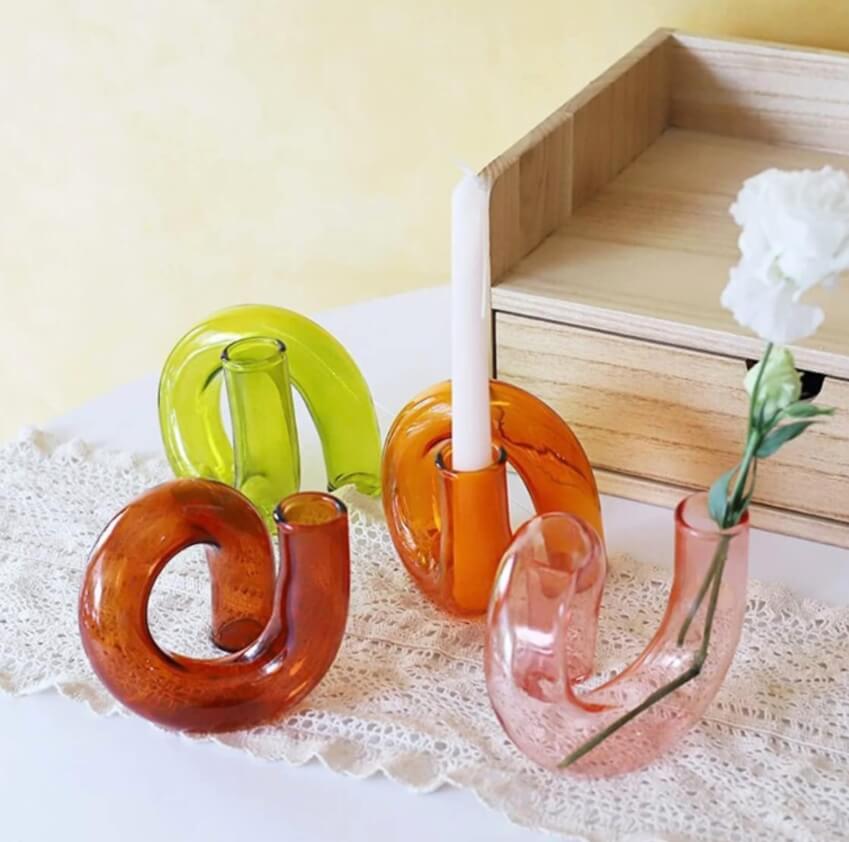 small stem frosted glass votive tealight candle holders