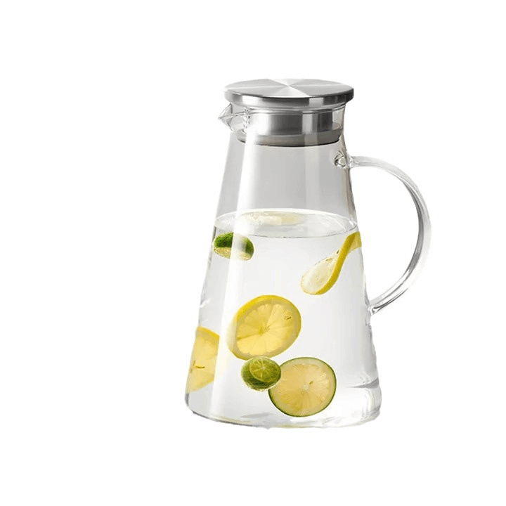Heat Resisting Square Glass Iced Tea Pitcher With Lid