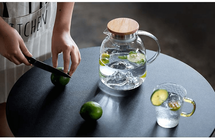 Stovetop Covered Glass Water Pitcher For Fridge Door