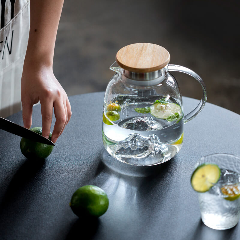 Stovetop Covered Glass Water Pitcher For Fridge Door