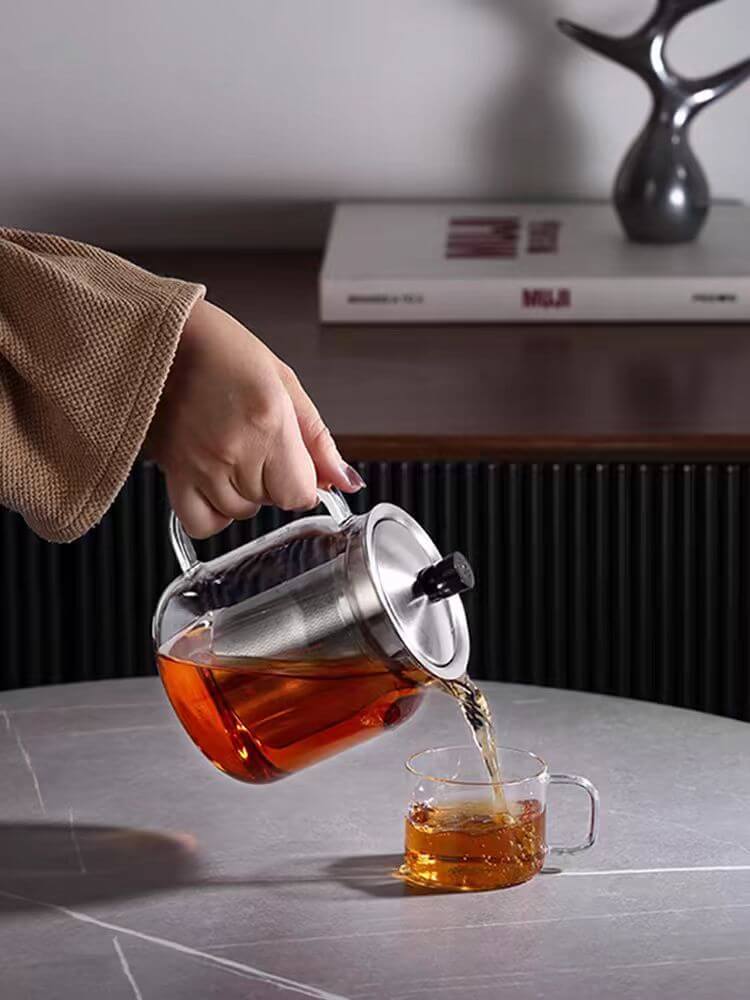 Stovetop Tall Clear Glass Teapot Kettle For Tea