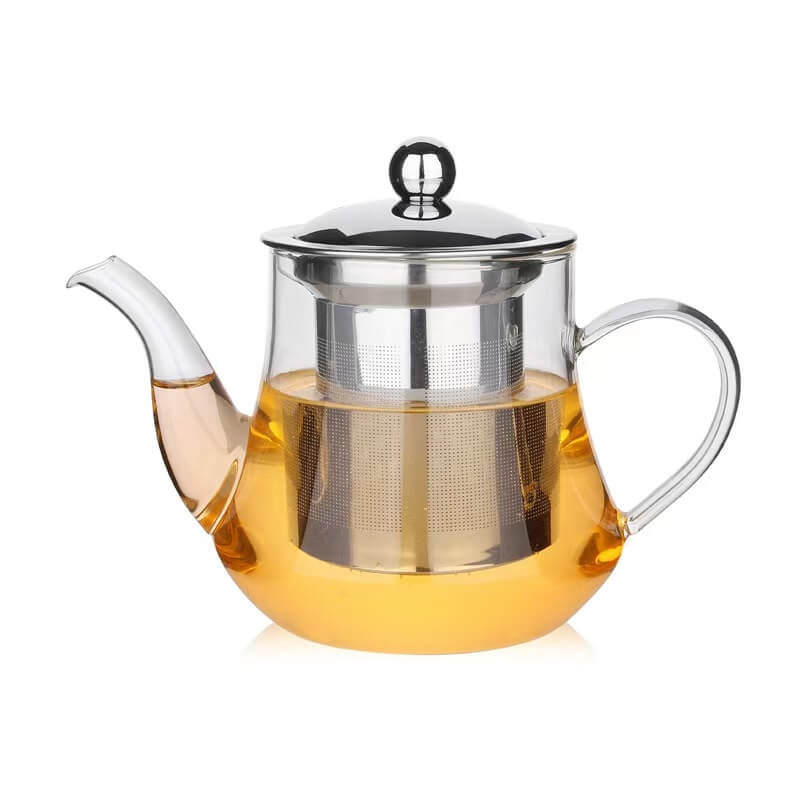 Blossom Borosilicate Glass Tea Kettle With Strainer