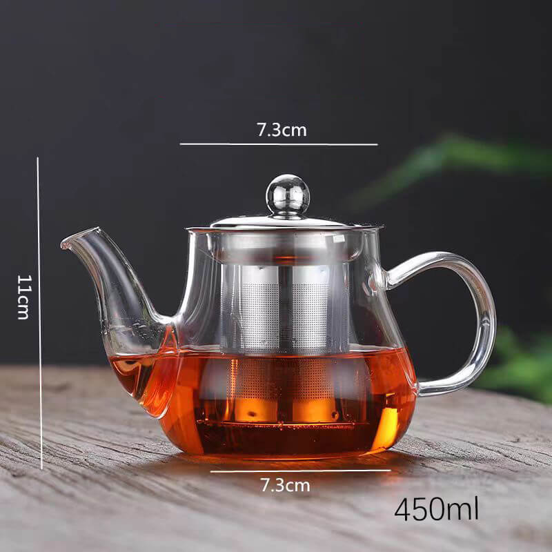glass tea pot with strainer