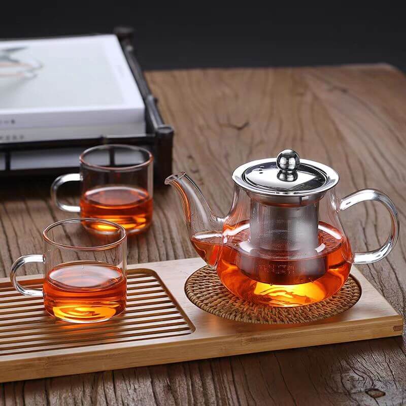 blossom glass teapot