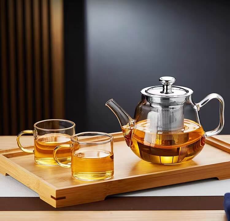 600ml Stove Top Glass Teapot With Stainless Steel Infuser