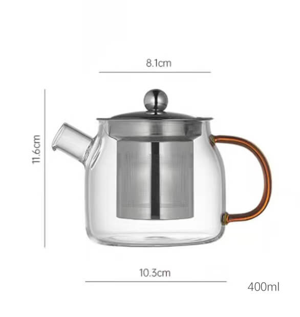 glass tea kettle with strainer