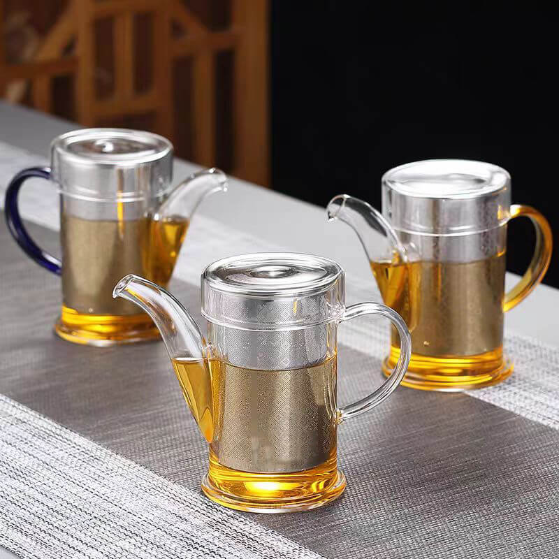 clear glass kettle for tea