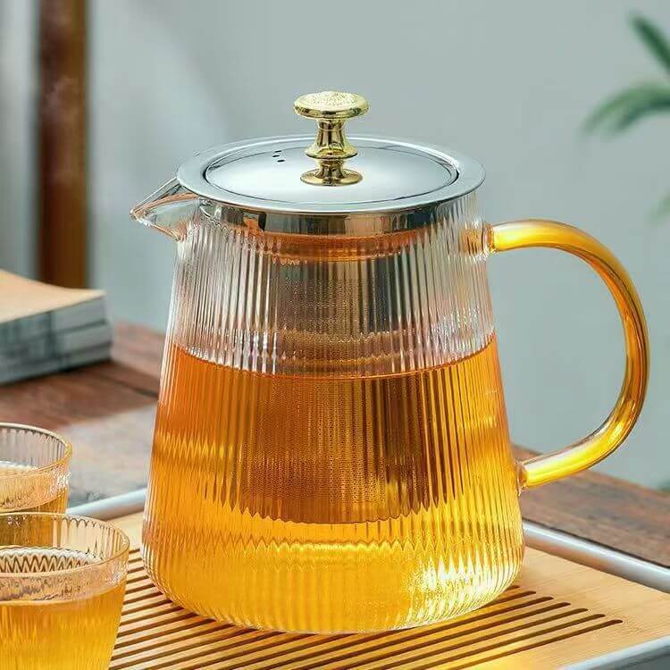 Stovetop Safe Glass Teapot With Infuser For Tea