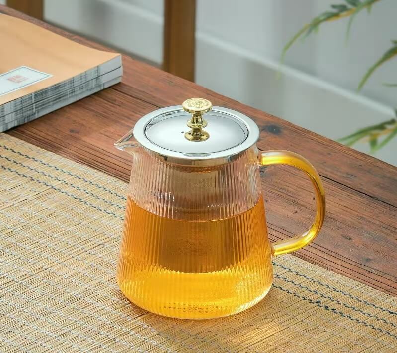 Stovetop Safe Glass Teapot With Infuser For Tea