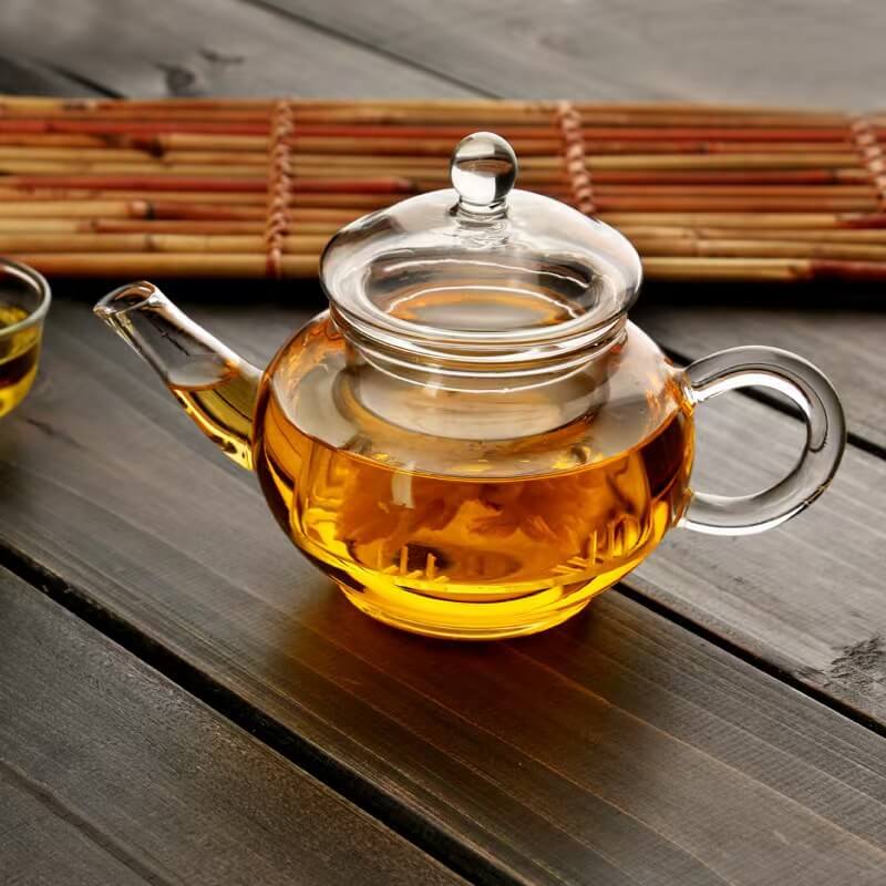 Blooming Mini Clear Glass Teapot Kettle For Tea