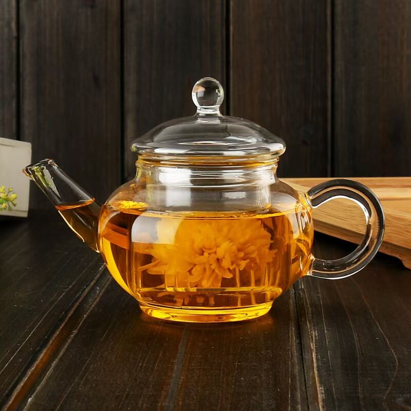 Blooming Mini Clear Glass Teapot Kettle For Tea