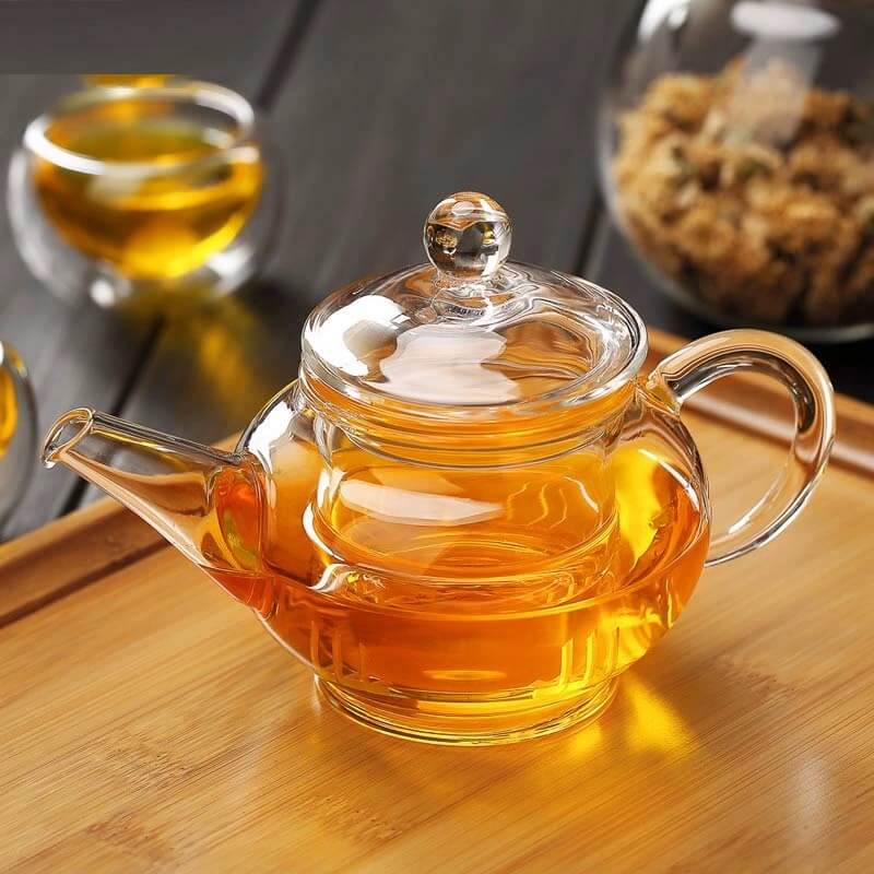 Blooming Mini Clear Glass Teapot Kettle For Tea
