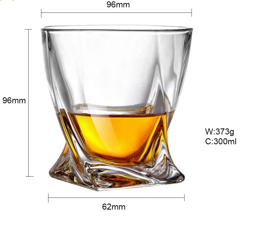 fine elegant crystal square plain heavy whiskey glasses