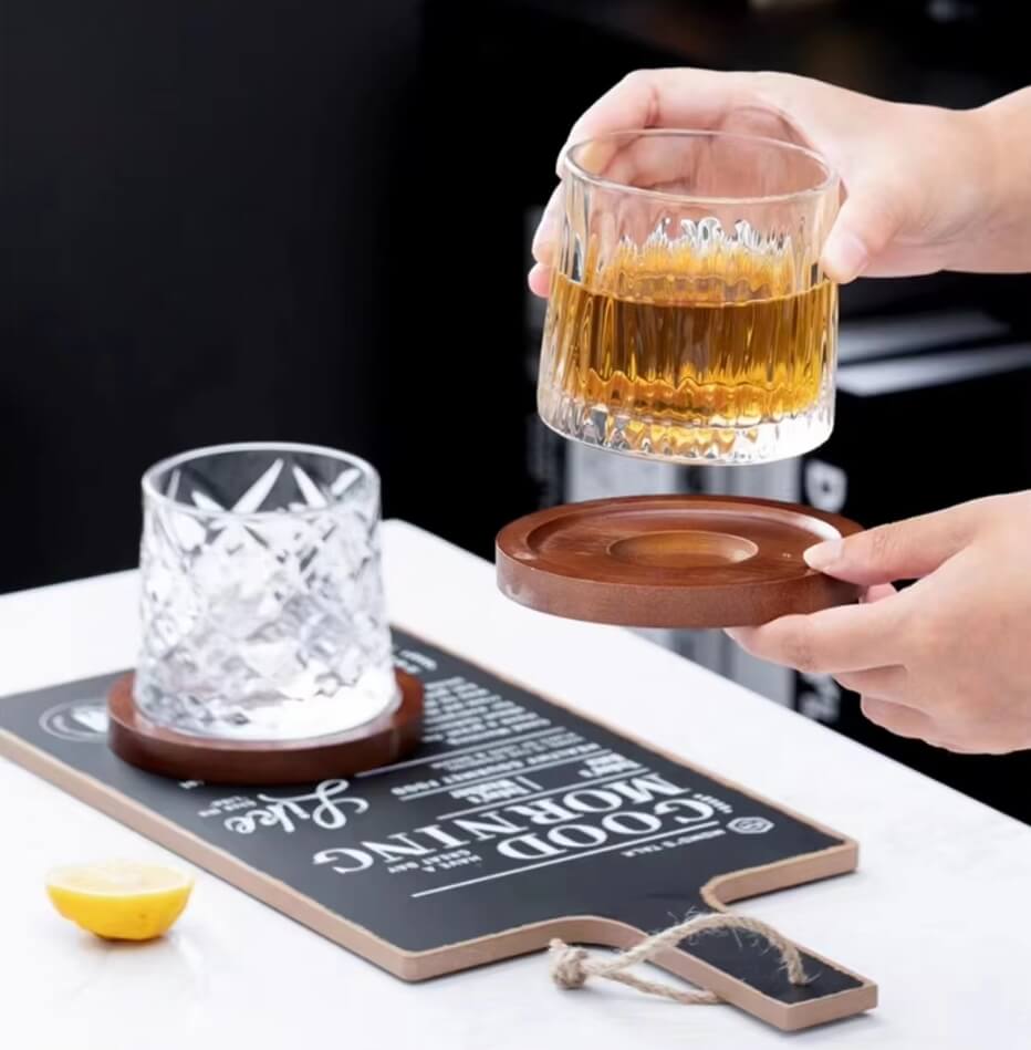 insulated rotating single malt whiskey glasses