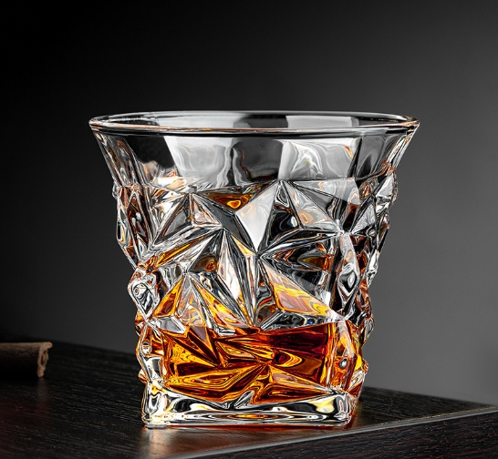 wedge glass plaid whiskey scotch drinking glasses