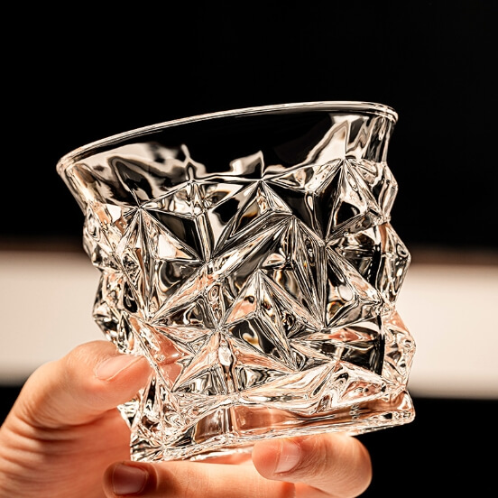 wedge glass plaid whiskey scotch drinking glasses