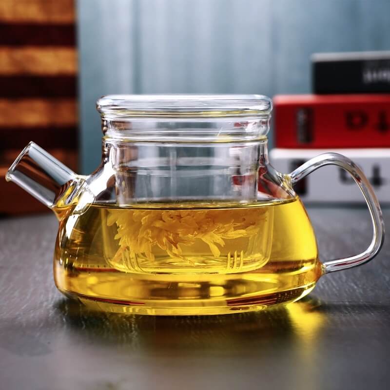 Stove Top Borosil Glass Chai Teapot With Infuser
