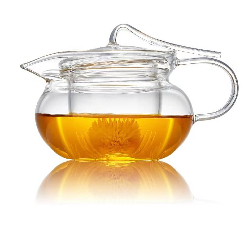Stovetop 450ml Clear Glass Teapot On Stove