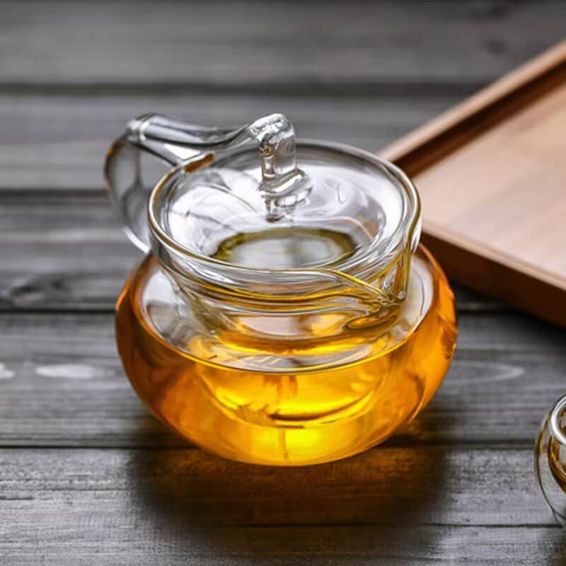 Stovetop 450ml Clear Glass Teapot On Stove