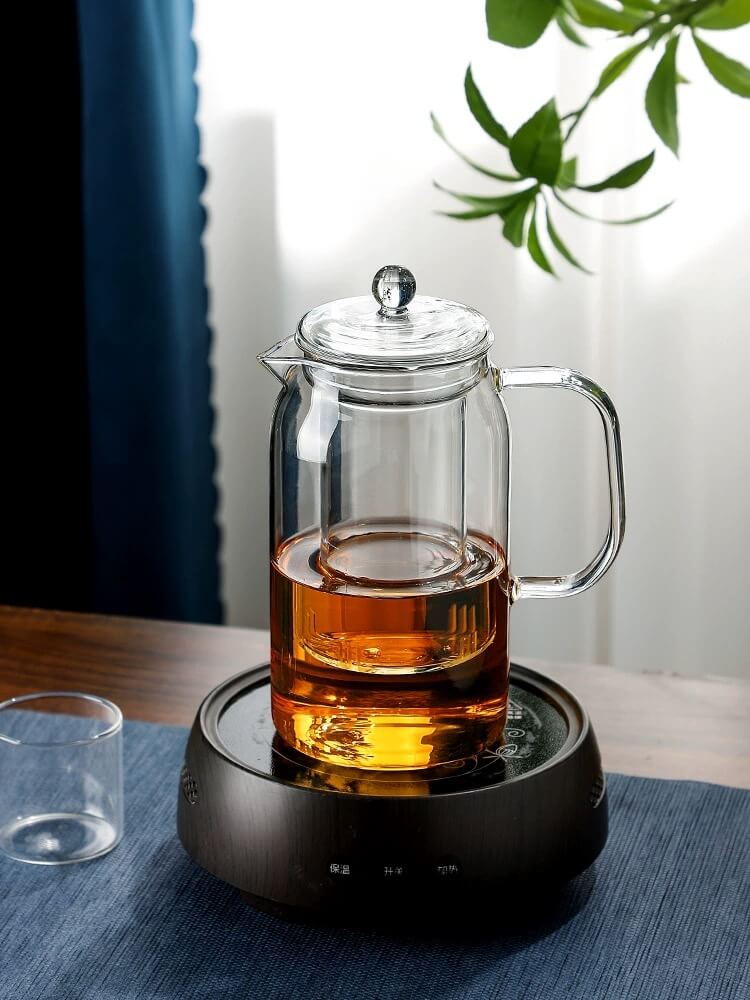 1 Litre Clear Glass Teapot With Filter
