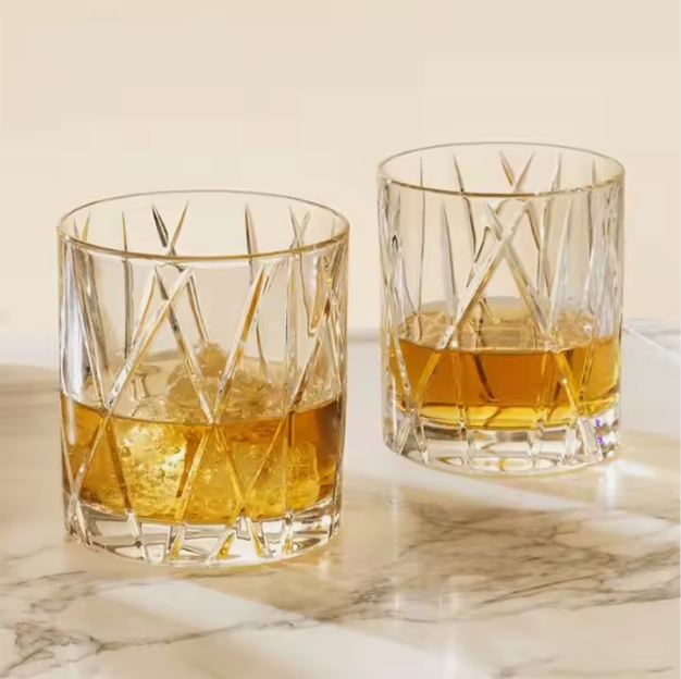 old fashioned vintage bulk crystal whisky glasses