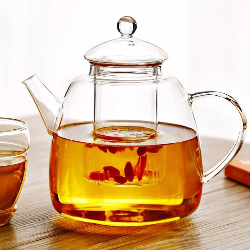 Individual Stovetop Large Borosilicate Glass Teapot