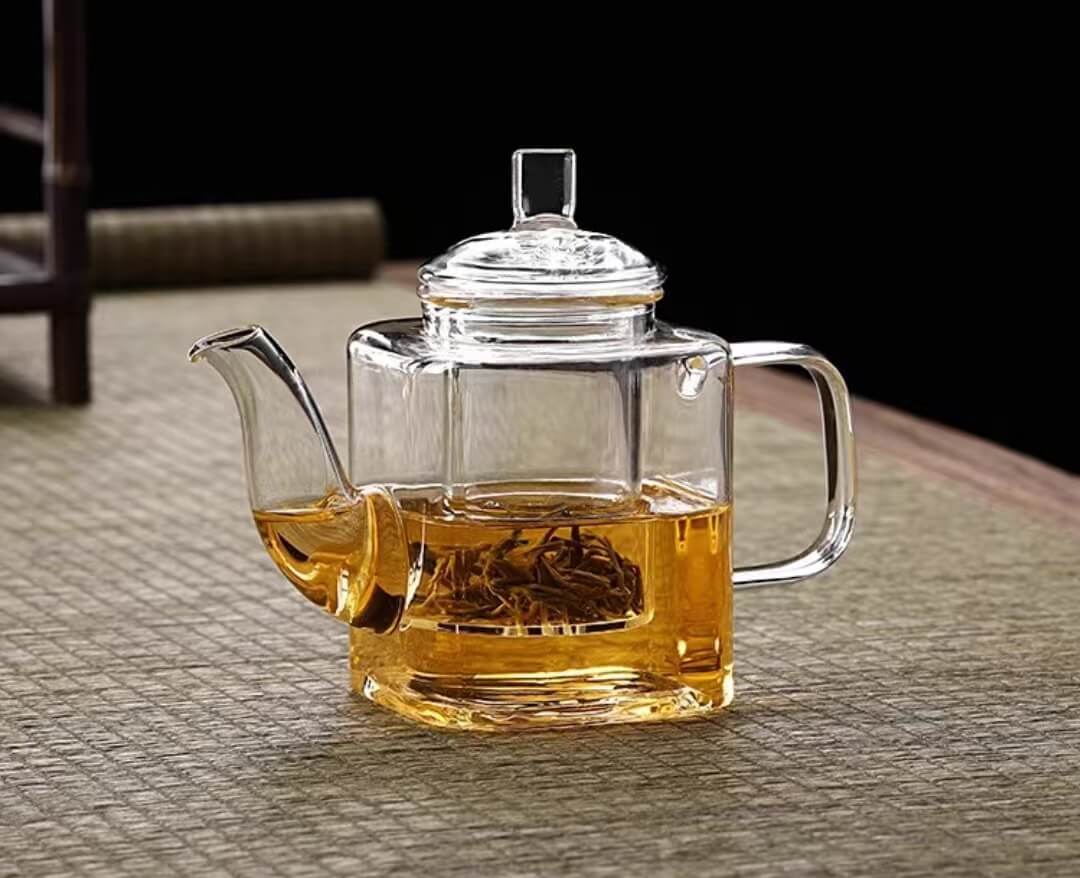 Mini Glass Teapot Tea Kettle With Infuser Bloom
