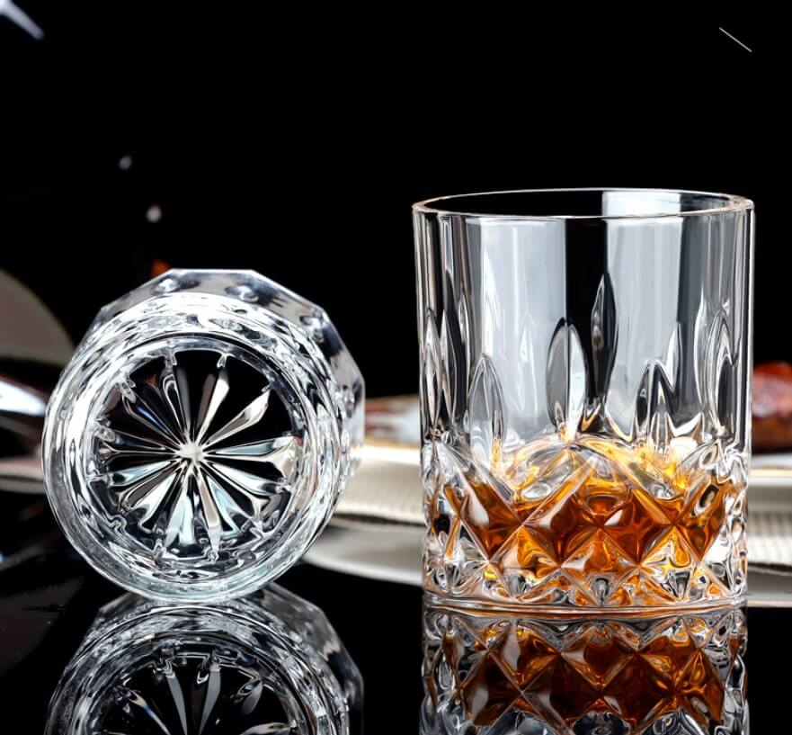 heavy bottom ribbed mountain whiskey glasses