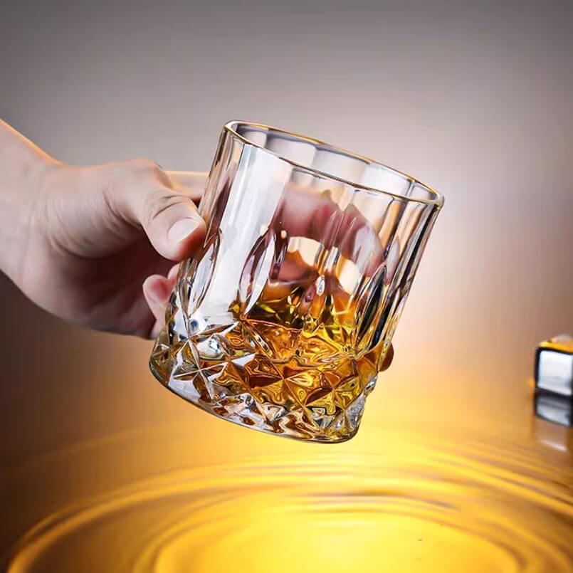 heavy bottom ribbed mountain whiskey glasses
