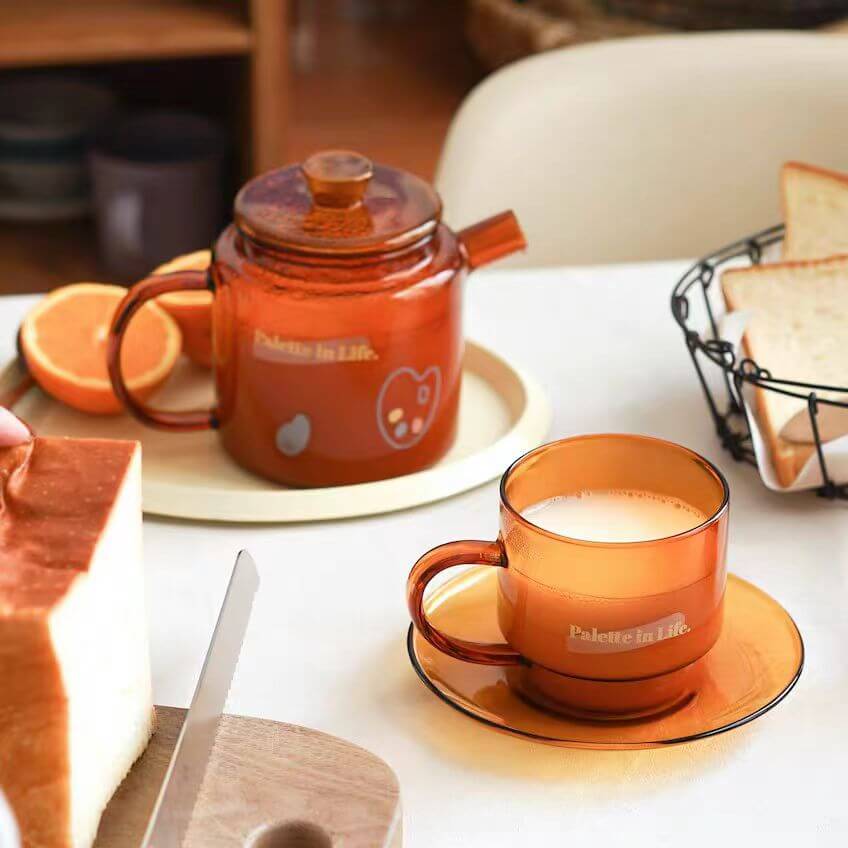 Colored Glass Teapot With Infuser