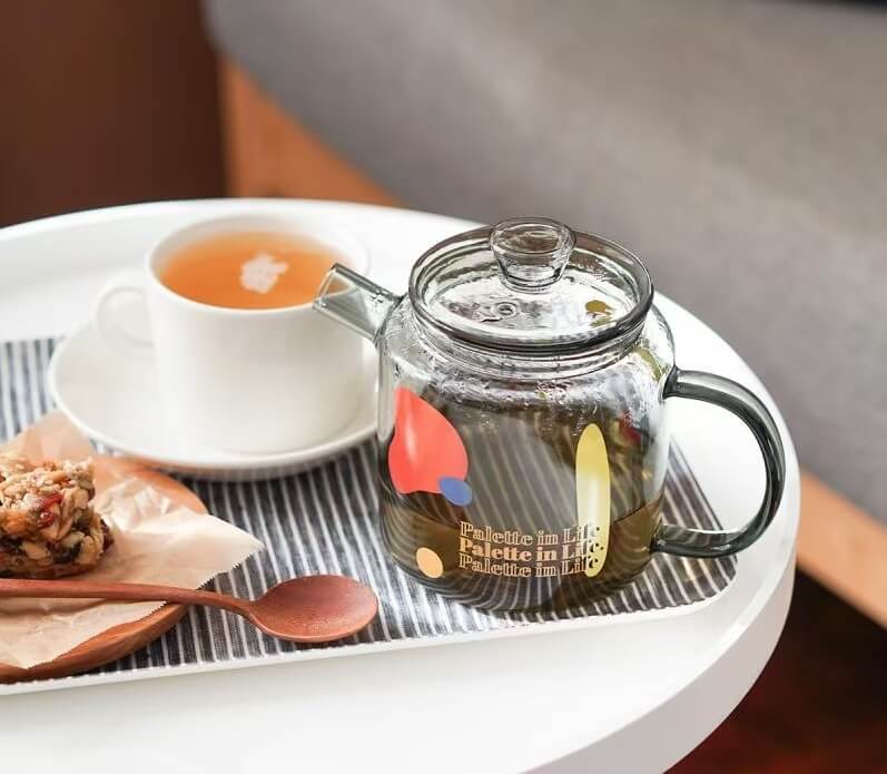 Colored Glass Teapot With Infuser