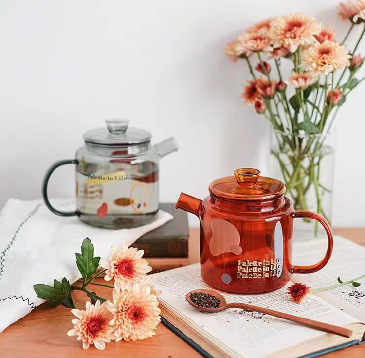 Colored Glass Teapot With Infuser