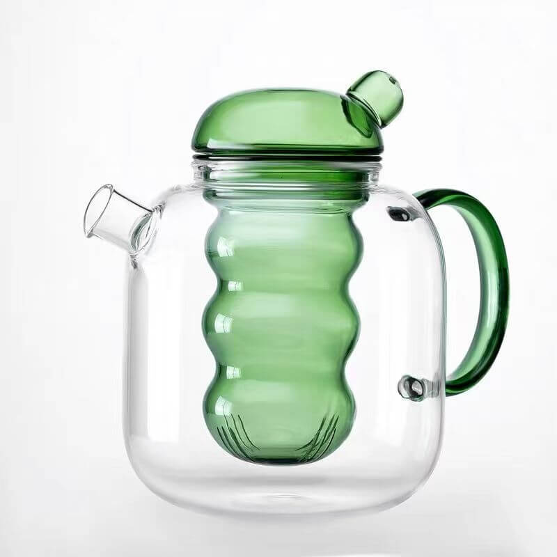 Fancy Floral Loose Leaf Glass Teapot