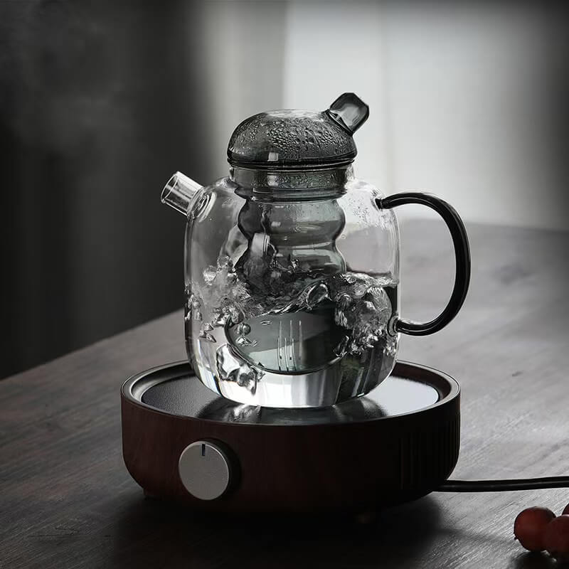 Fancy Floral Loose Leaf Glass Teapot