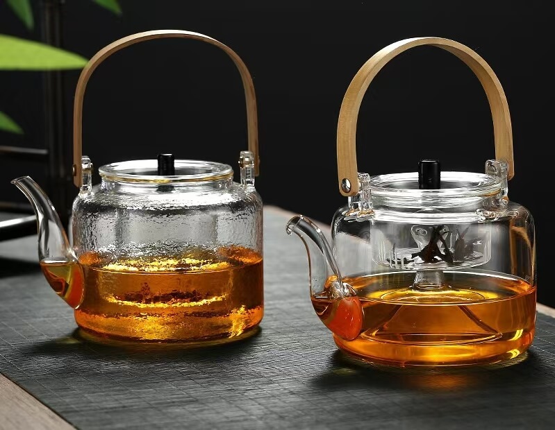 Stovetop Clear Glass Teapot Tea Maker Kettle