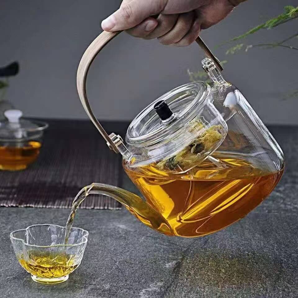 Stovetop Clear Glass Teapot Tea Maker Kettle