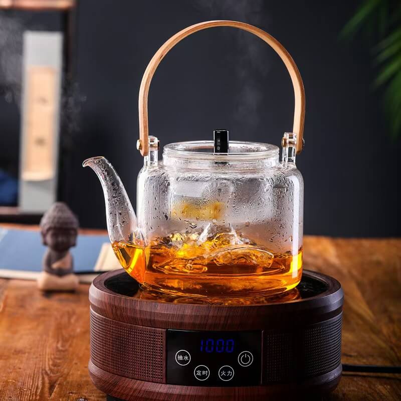 Stovetop Clear Glass Teapot Tea Maker Kettle